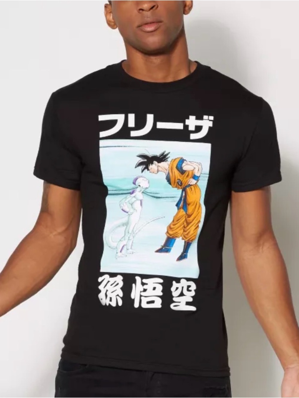 Dragon Ball Z Goku vs Frieza Graphic T-Shirt Black Anime Tee Men's Small NWT